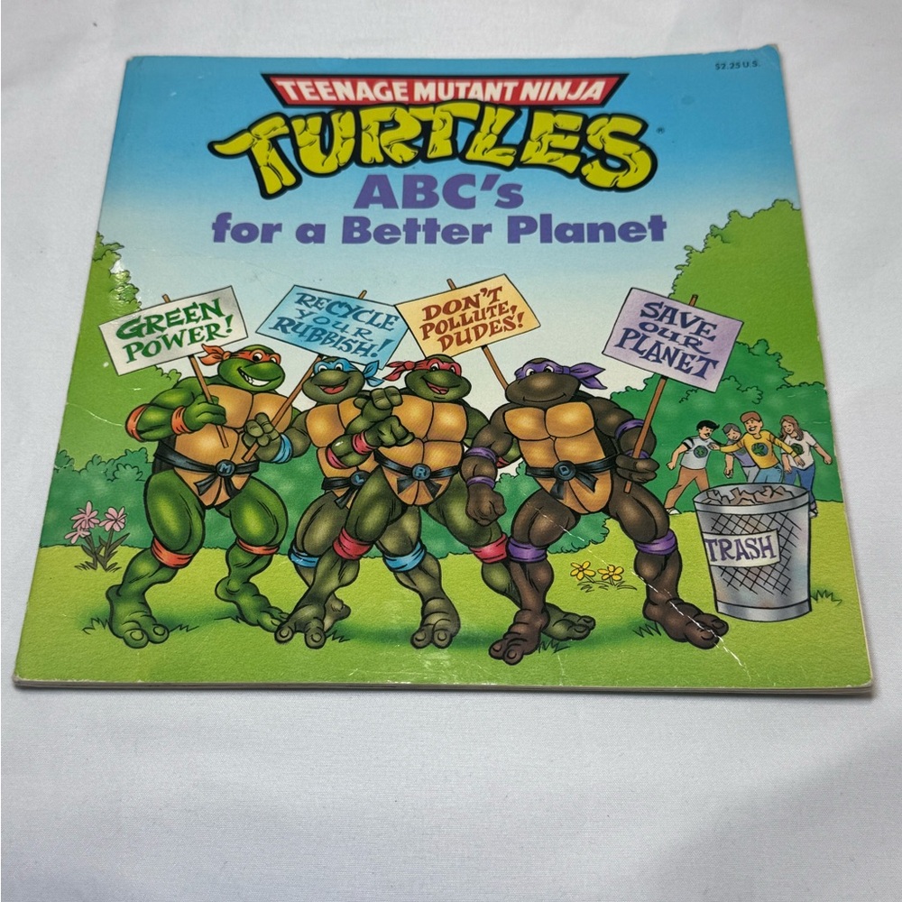 Vintage Teenage Mutant Ninja Turtles ABC's for a Better‎ Planet Book 1991 TMNT